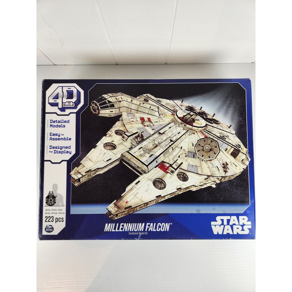 Star Wars Millennium Falcon 4D Build Cardstock Model Kit 223 Pcs Spin Master